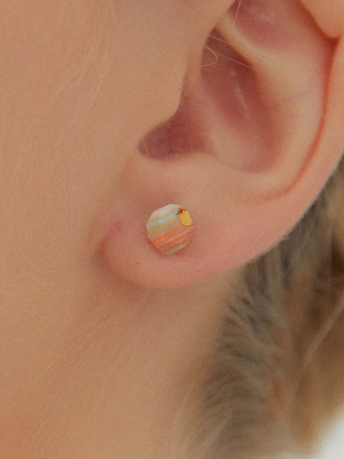세라보니또(CERABONITO) 지층 투웨이 진주 세라믹귀걸이(Orange Mint)