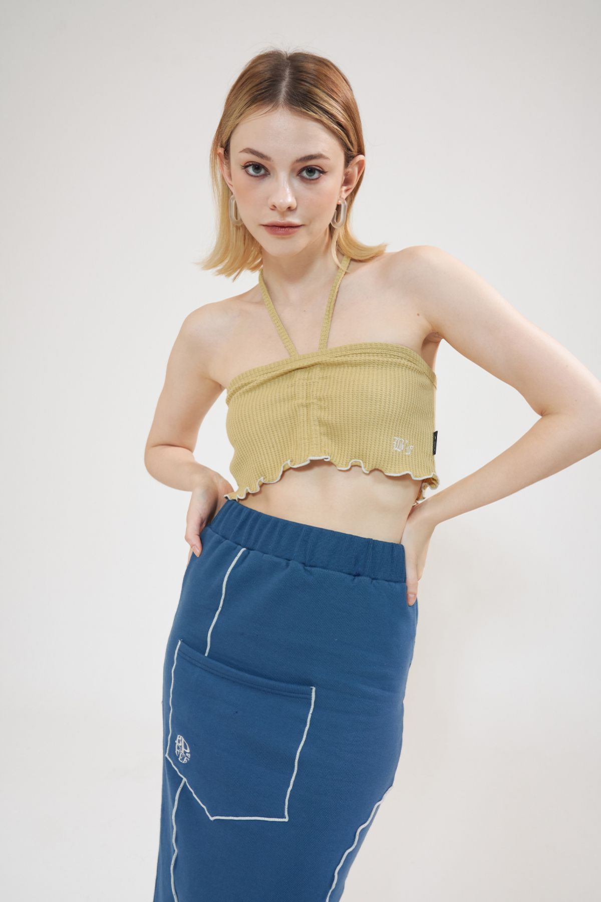 비피피(BFEEP) shirring bra top_ mustard
