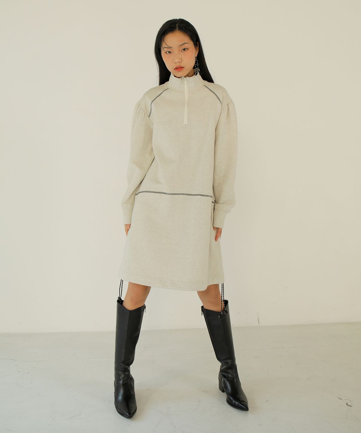 느와(NOIR) Zip-up Dress