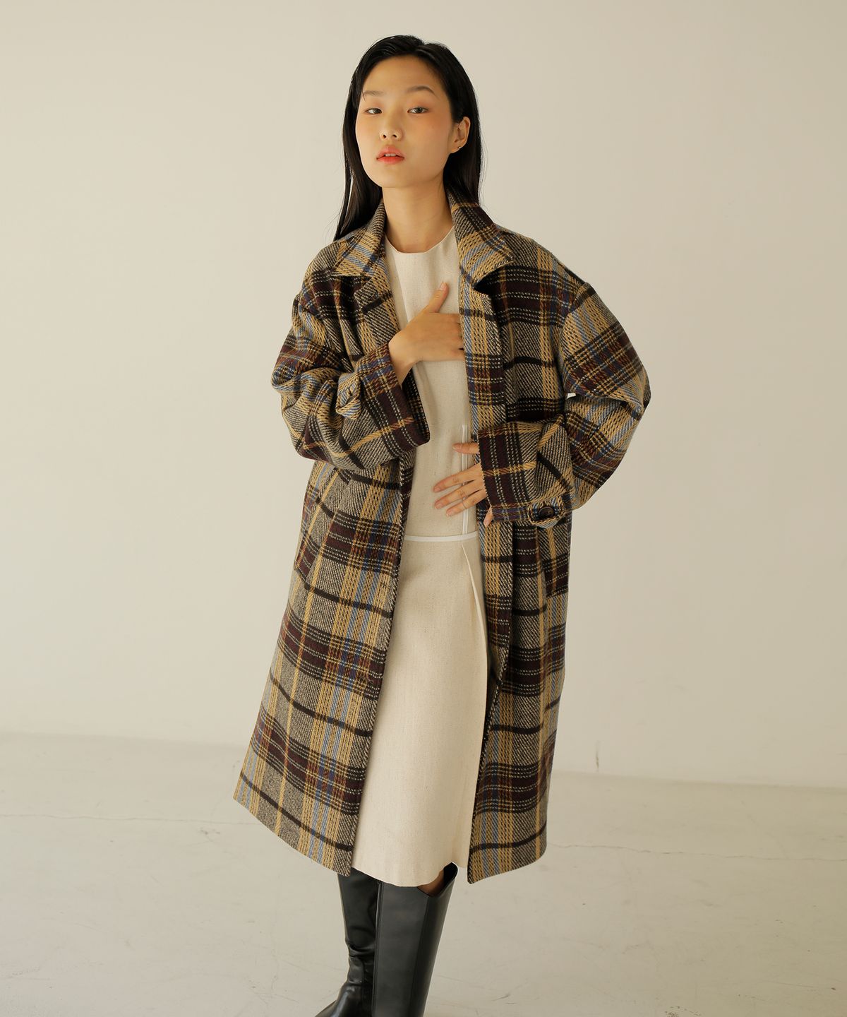 느와(NOIR) Check Over Coat