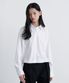 우먼즈 릴렉스드 크롭 실키 셔츠 [화이트]
