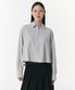 우먼즈 릴렉스드 크롭 실키 셔츠 [라이트 그레이]