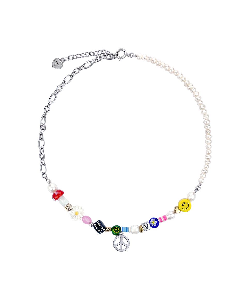 VVV☆PEACE PENDANT BEADS NEACKLACE MUSINSA | VVV Peace Pendant Beads Necklace