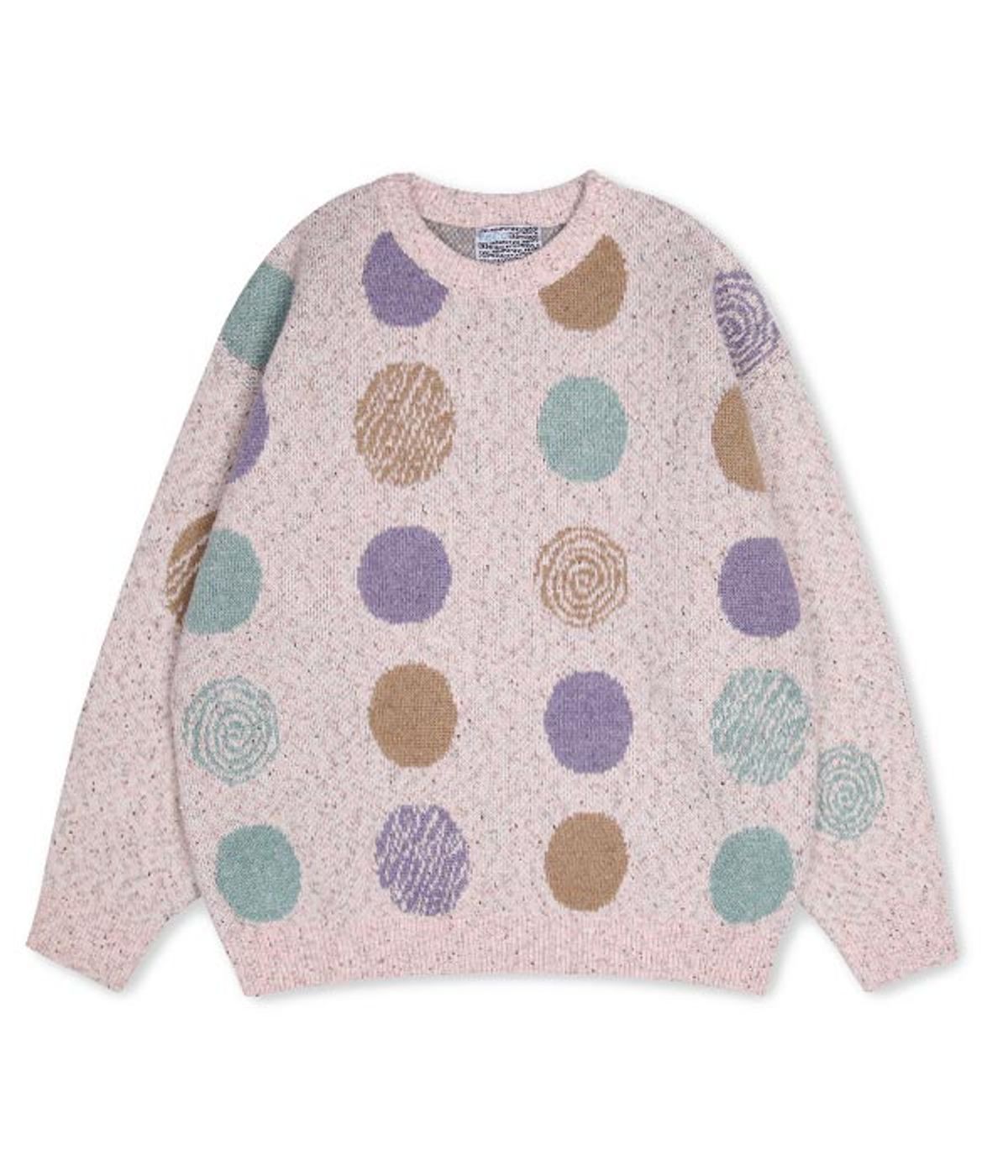 유쓰배쓰(YOUTHBATH) DOT COLOR SCHEME WOOL KNIT_PINK
