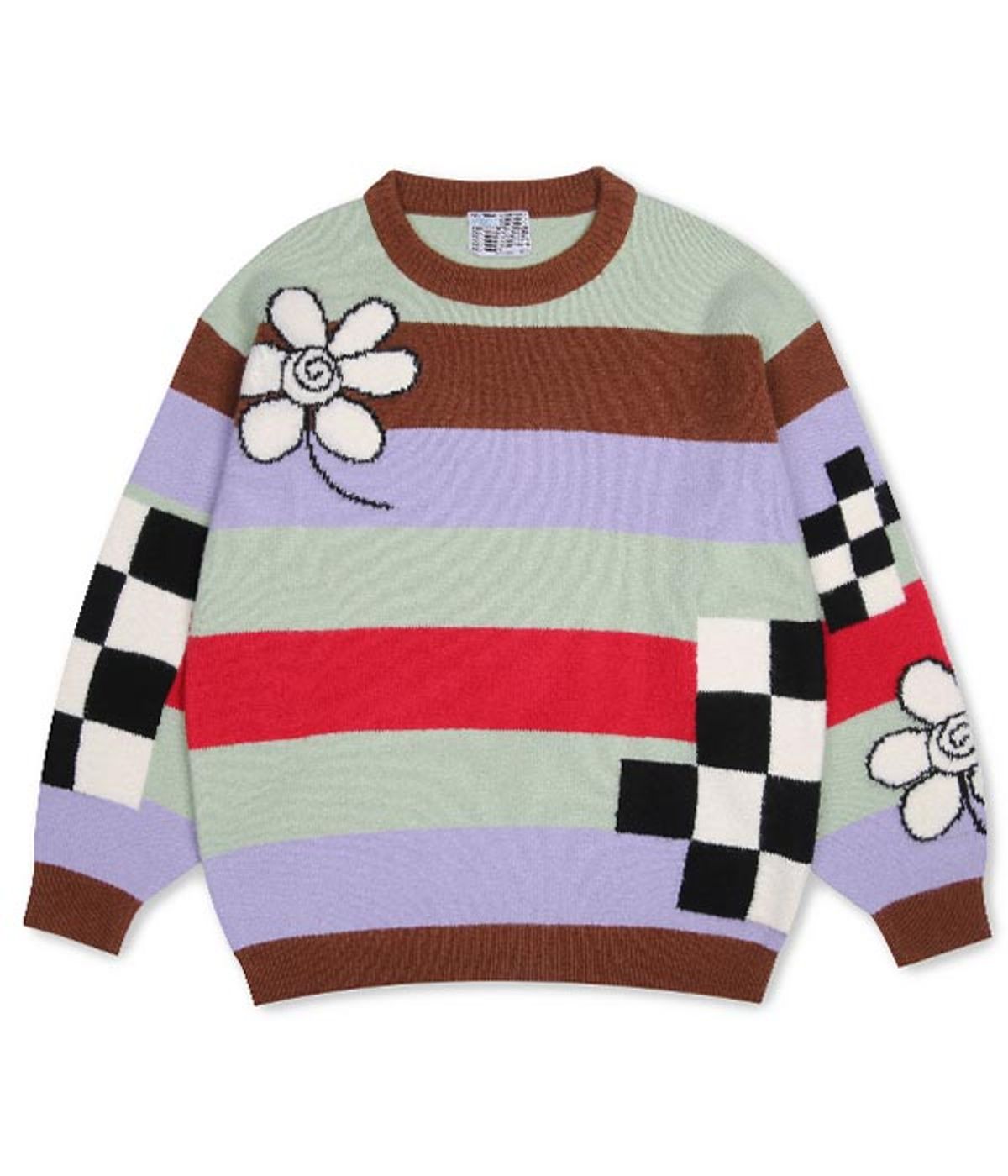 유쓰배쓰(YOUTHBATH) ST FLOWER CHECKERBOARD KNIT_MINT