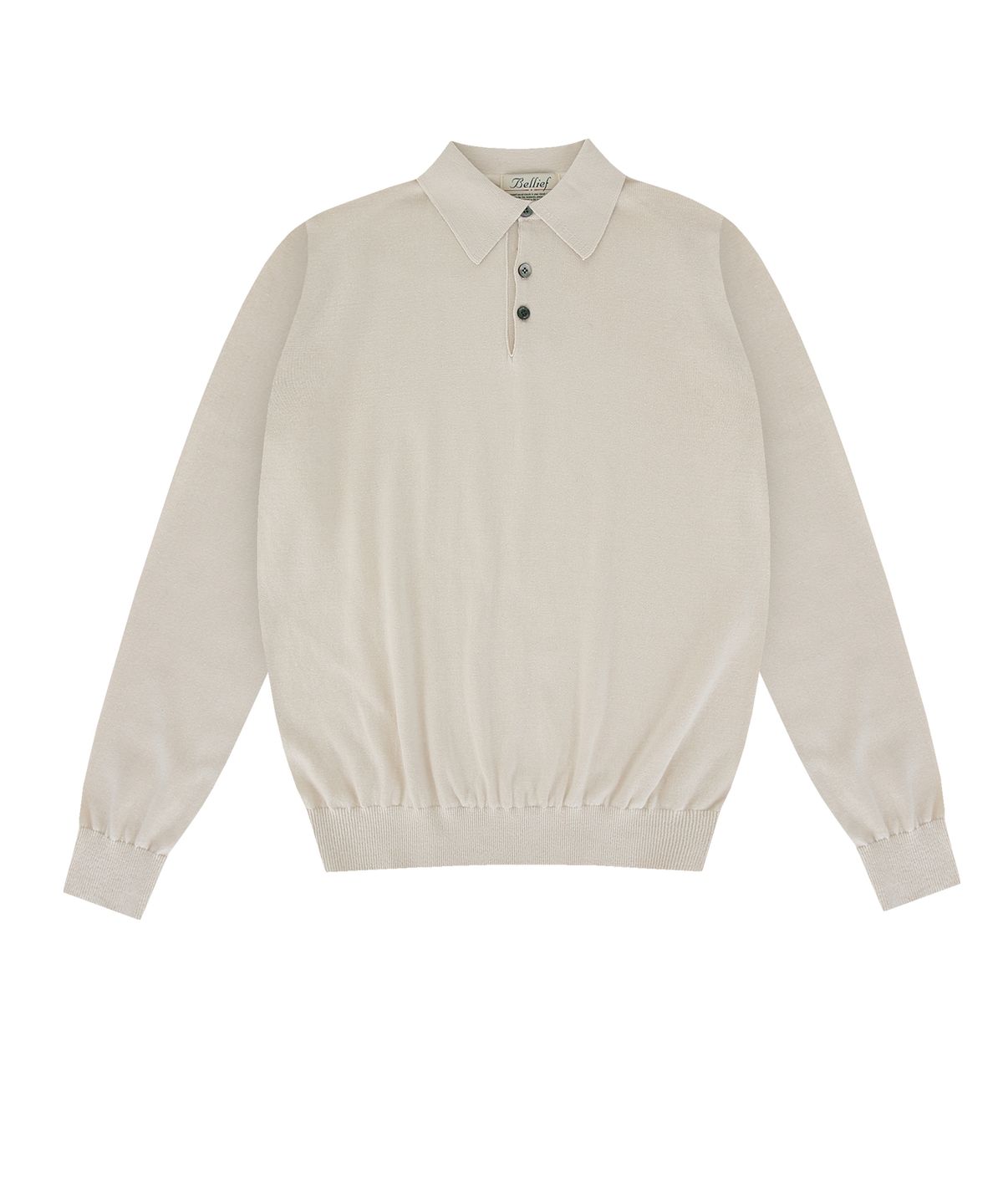 벨리프(BELLIEF) Essential Soft long sleeve polo knit (Cream)