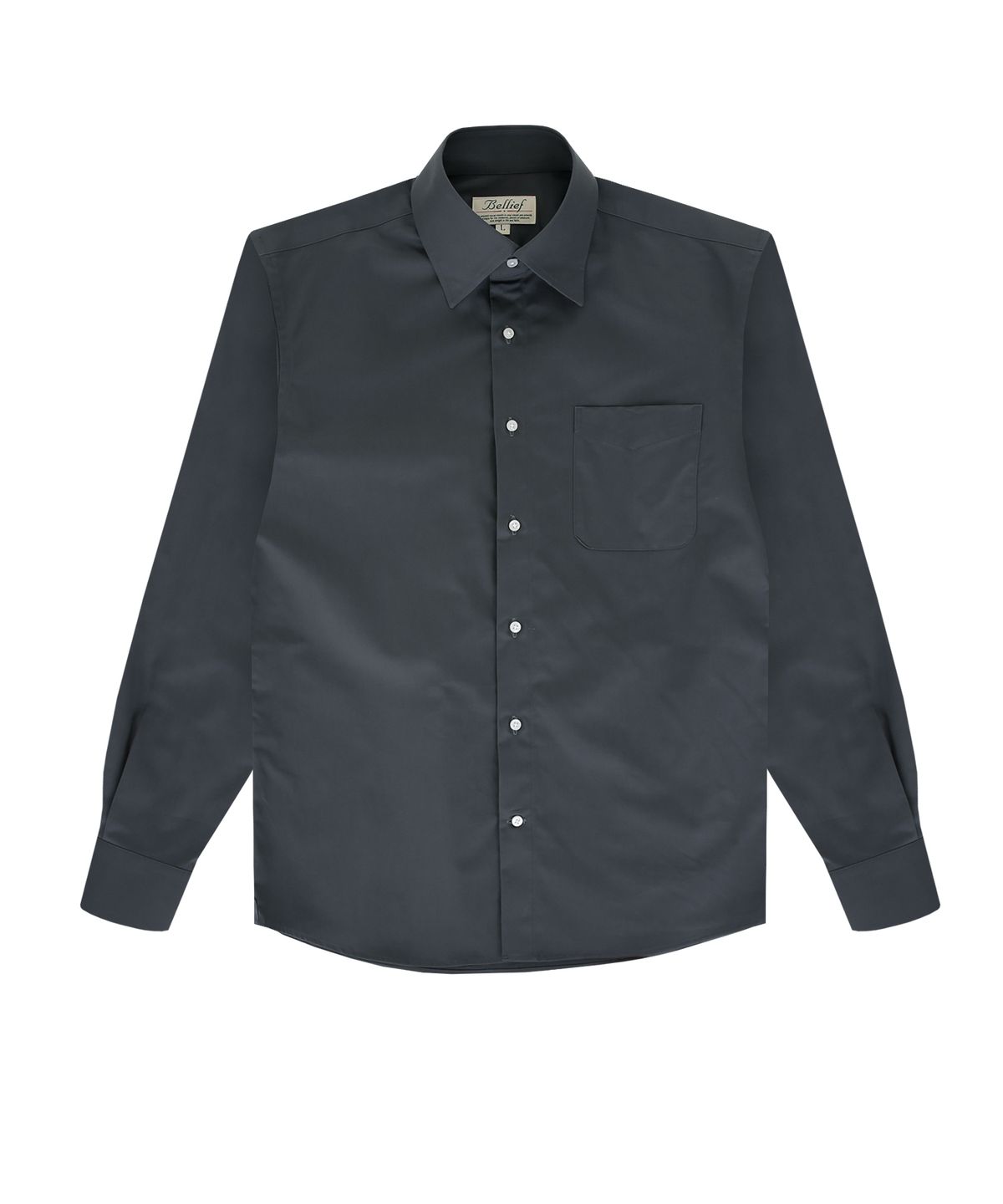 벨리프(BELLIEF) Essential Gaberdine cotton shirts (Charcoal)