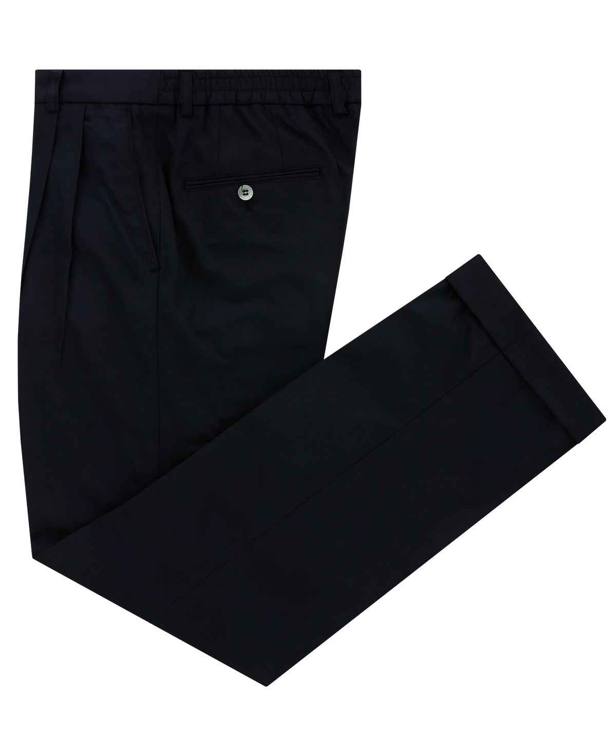 벨리프(BELLIEF) Essential cotton two tuck banding chino pants (Navy)