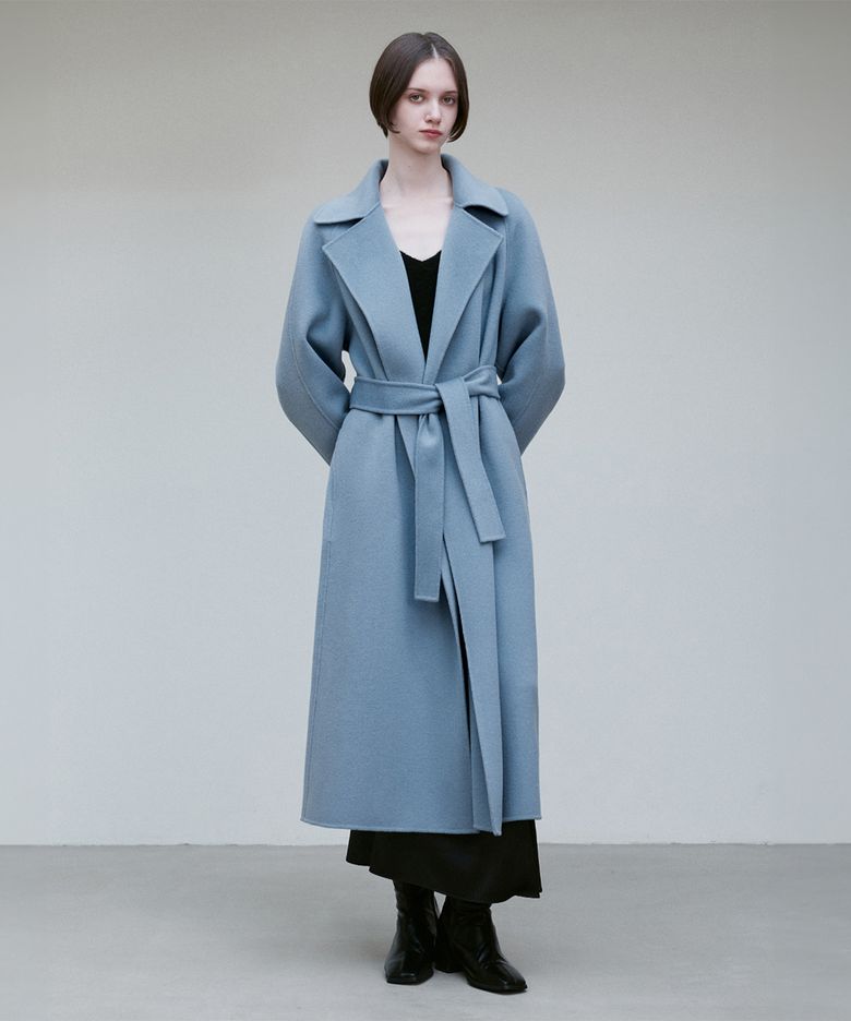 HANDMADE WOOL BELTED COAT CL