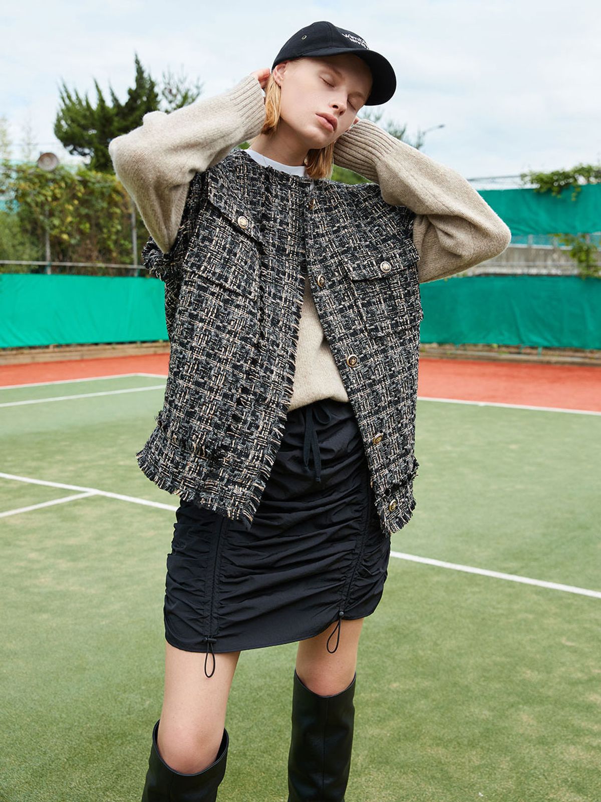 위메농(OUI MAIS NON) Club.Wimbledon shirring skirts