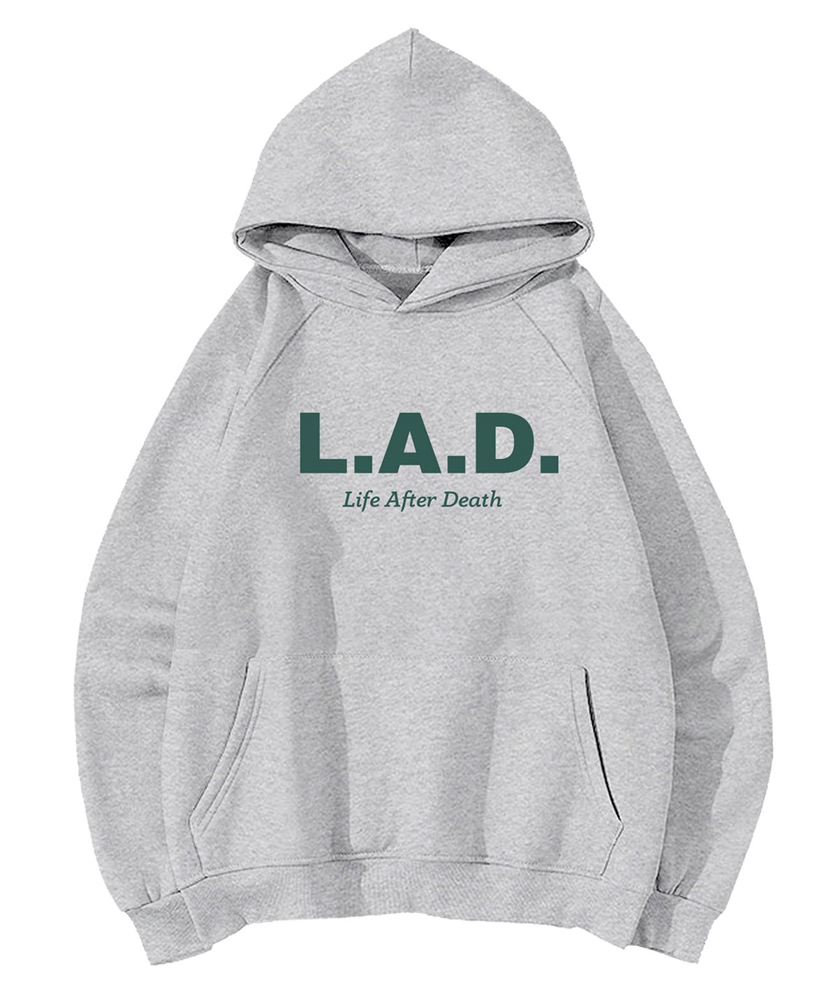 라드(LAD) LADH301 OG로고 기모 후드티 - 그레이