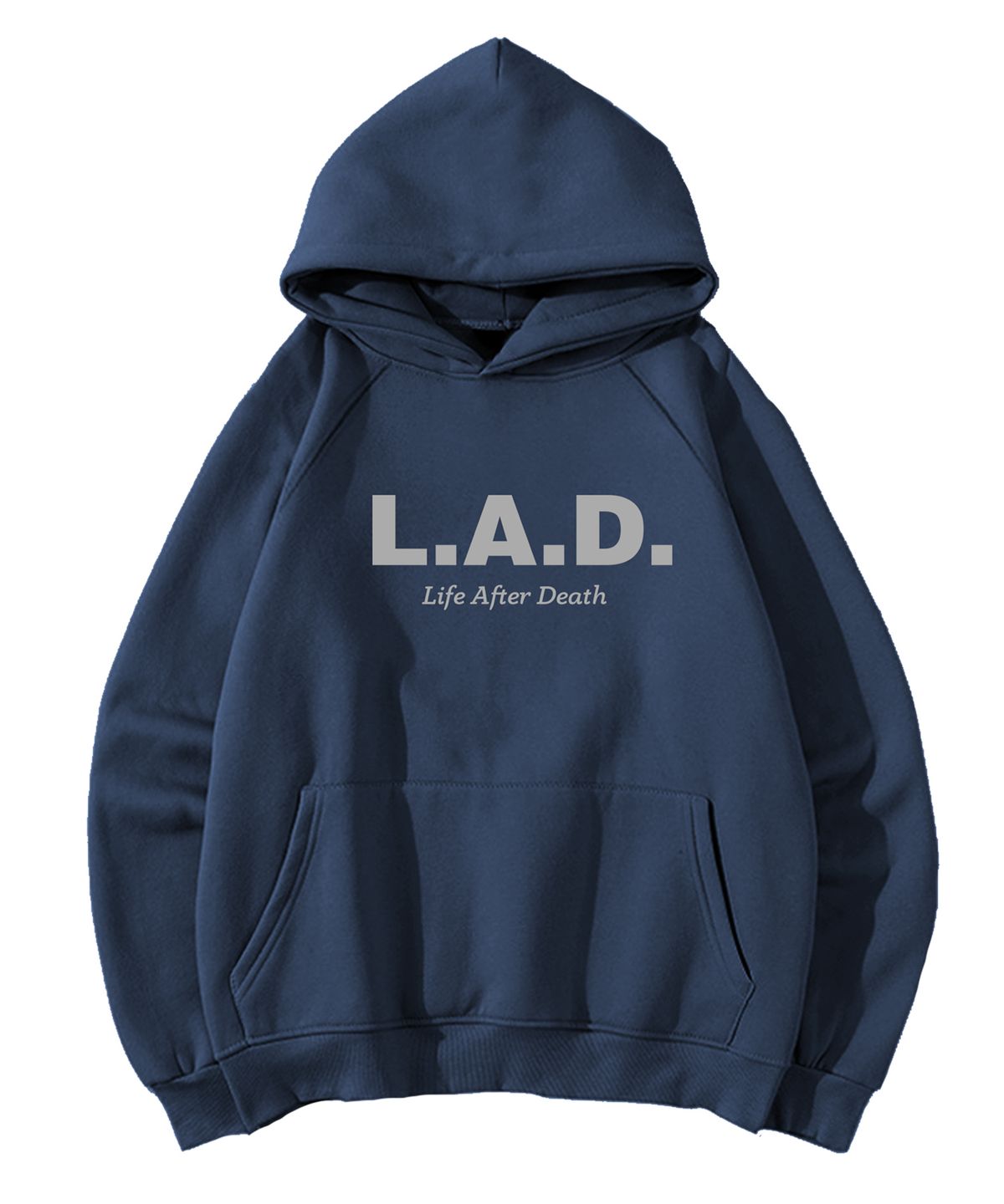 라드(LAD) LADH301 OG로고 기모 후드티 - 네이비