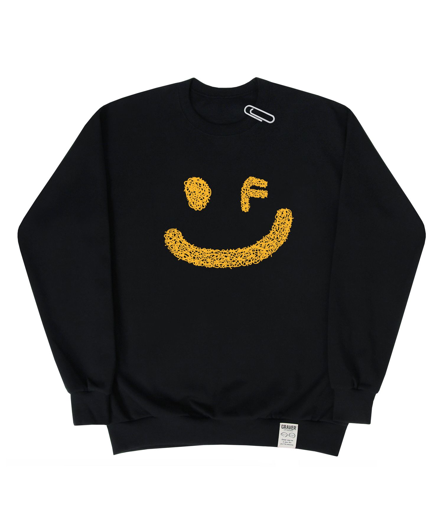 【GRAVER】23FW★ GRAVER Source Smile Drawing Sweatshirt MUSINSA | GRAVER [UNISEX] SMALL DRAWING SMILE WHITE CLIP