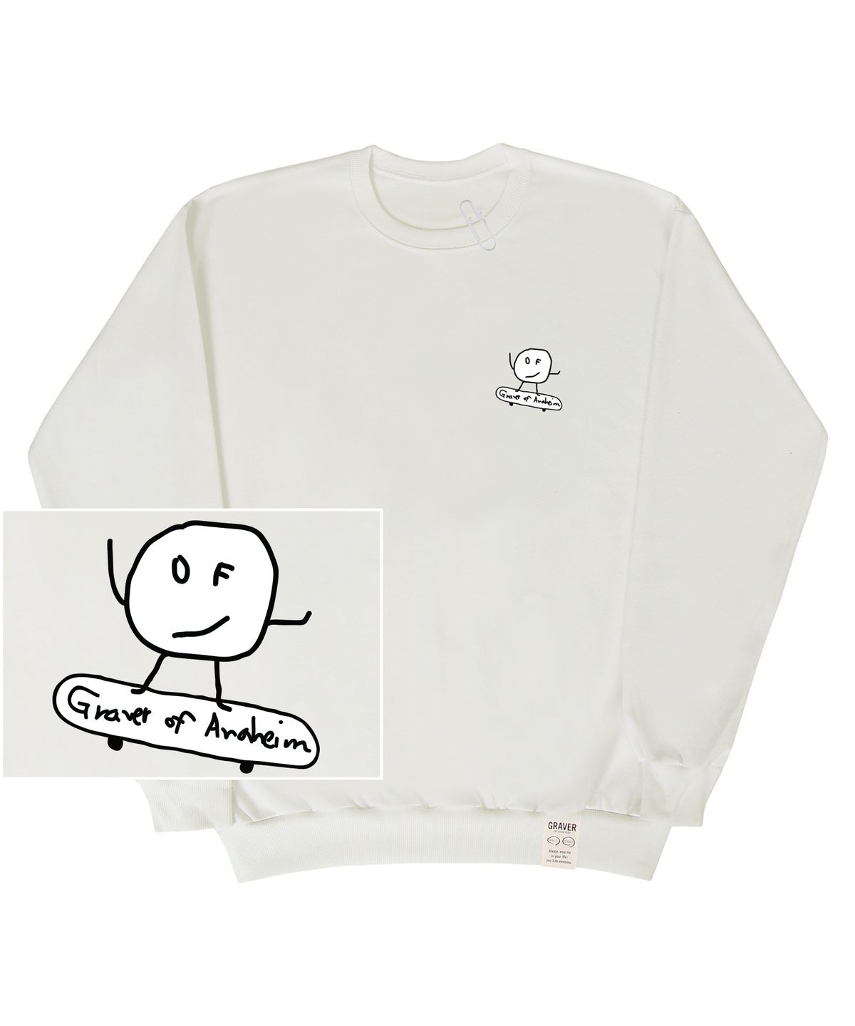그레이버(GRAVER) [UNISEX]화이트 도트보드 맨투맨_아이보리
