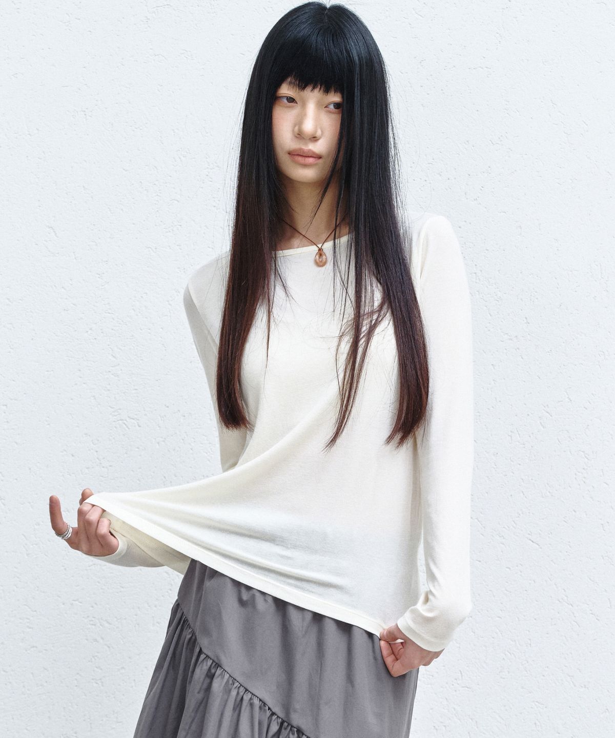 닉앤니콜(NICK&NICOLE) [ESSENTIAL] ESSENTIAL BOAT NECK TOP_LIGHT BEIGE