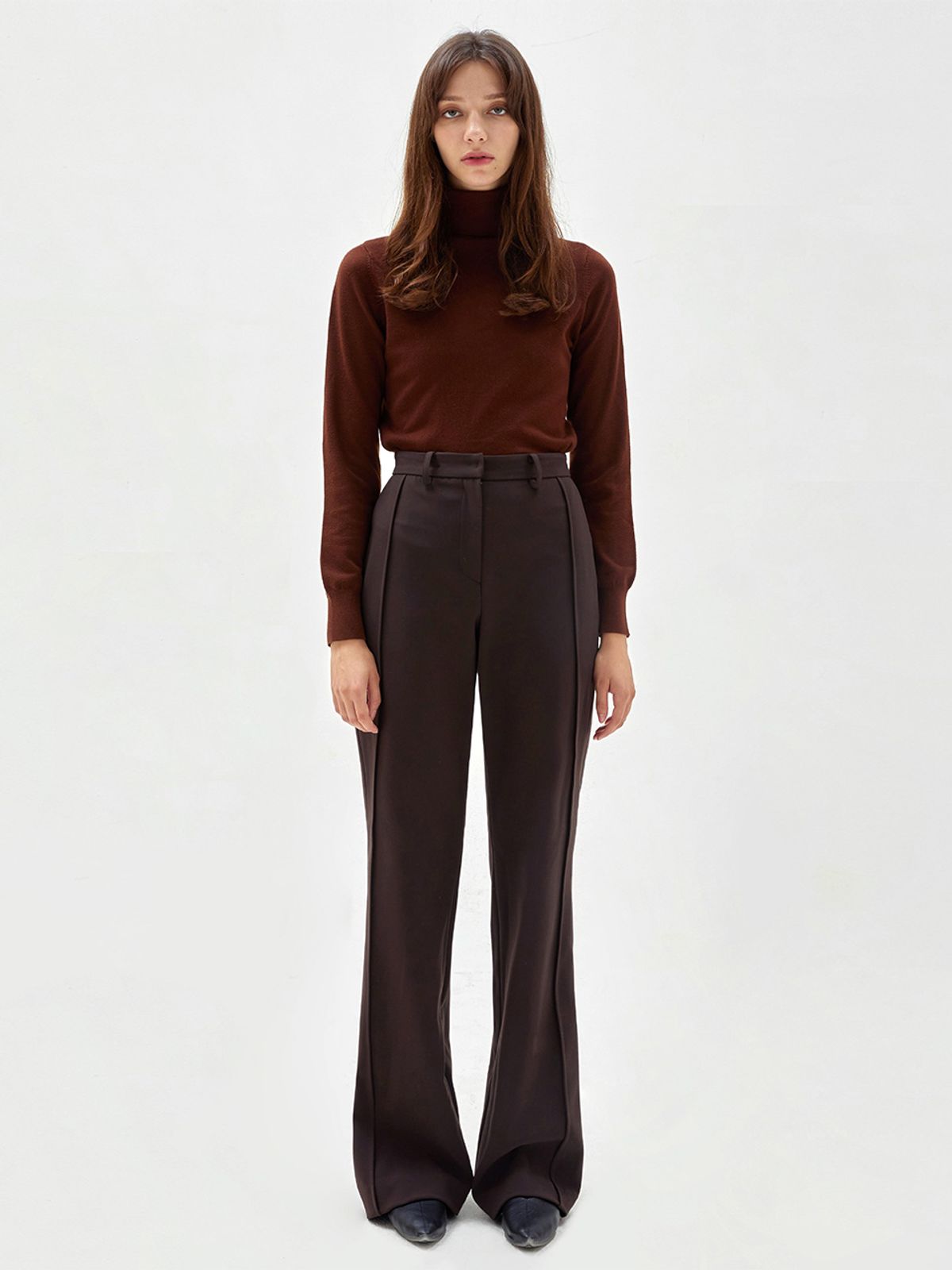 해브레스(HAVELESS) LINED BOOTS CUT TROUSERS BROWN