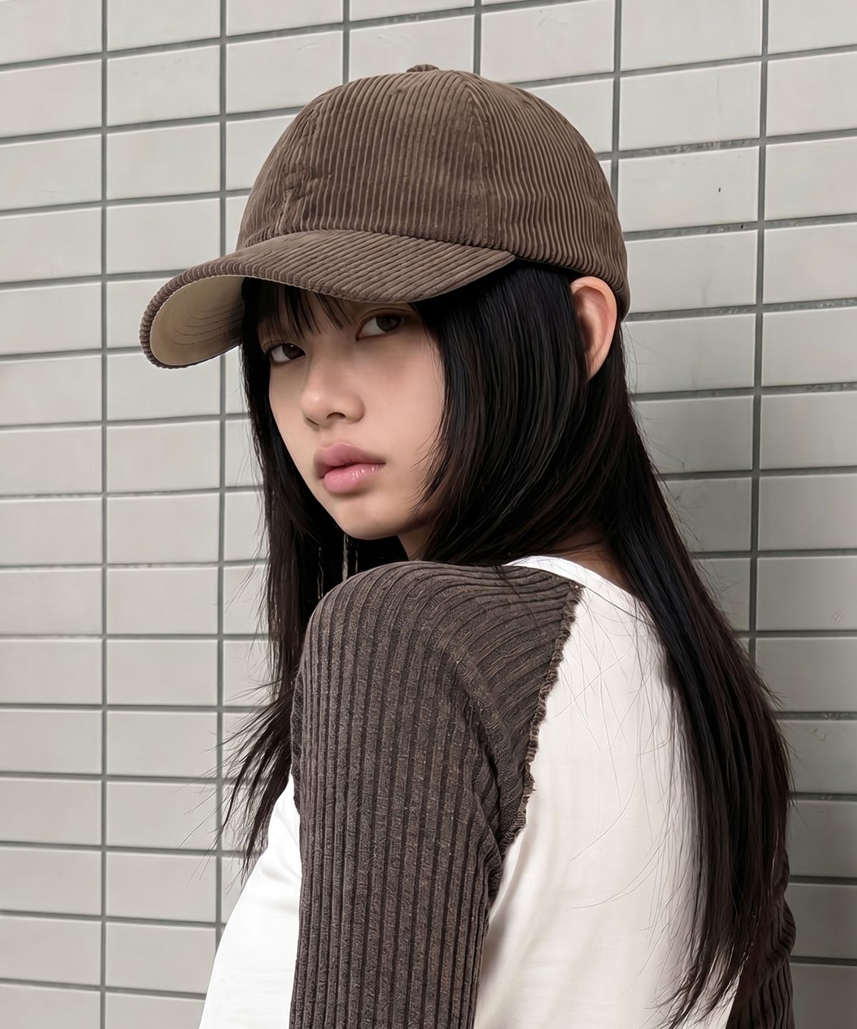 언더컨트롤 스튜디오(UNDERCONTROL STUDIO) 코듀로이 가을 겨울 캐주얼 베이직 야구모자 BALL CAP / PIGMENT CD / C BROWN