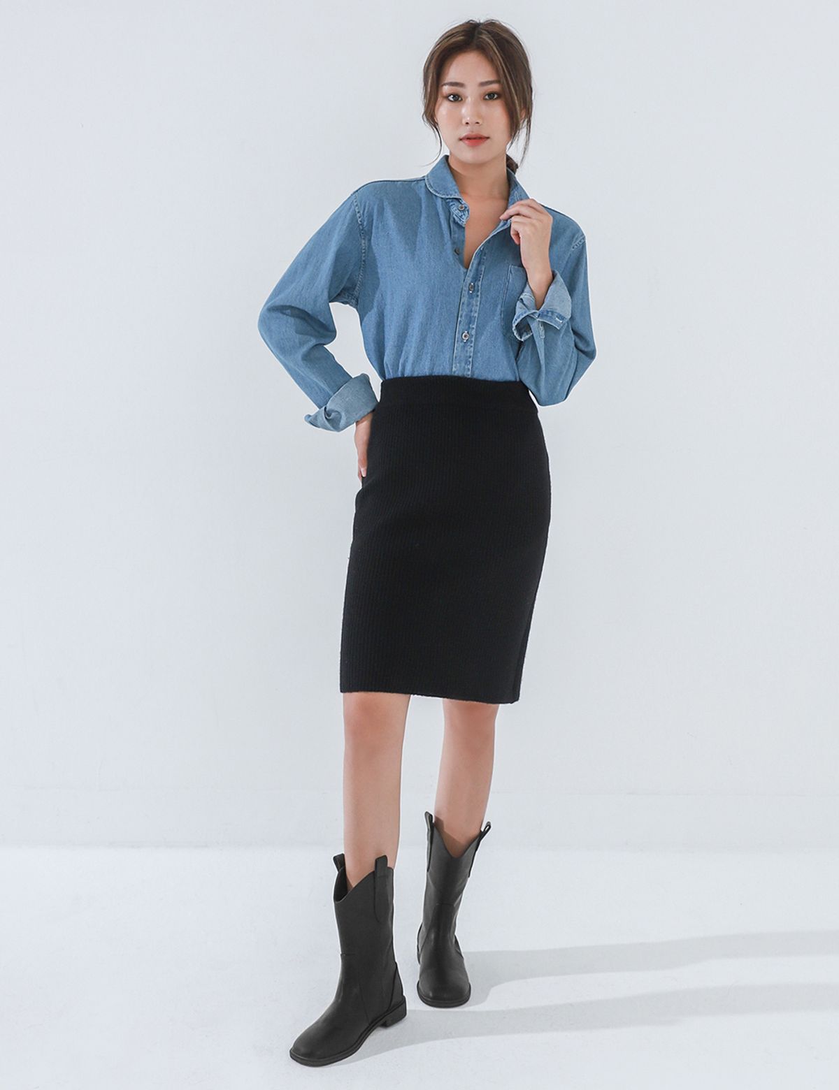 세컨데일리(SECONDAILY) SD92101-BLACK BOREN 보렌 미들부츠