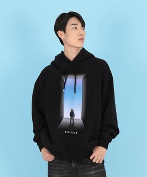 (공용) 우주인 후드-( 블랙 헤비쭈리 오버핏)