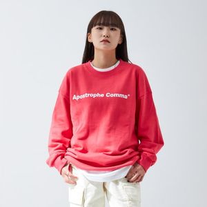 베이직 풀 네임 로고 스웨트셔츠 (핫핑크/화이트)