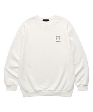 야옹이 맨투맨 (VNDTS408) 화이트