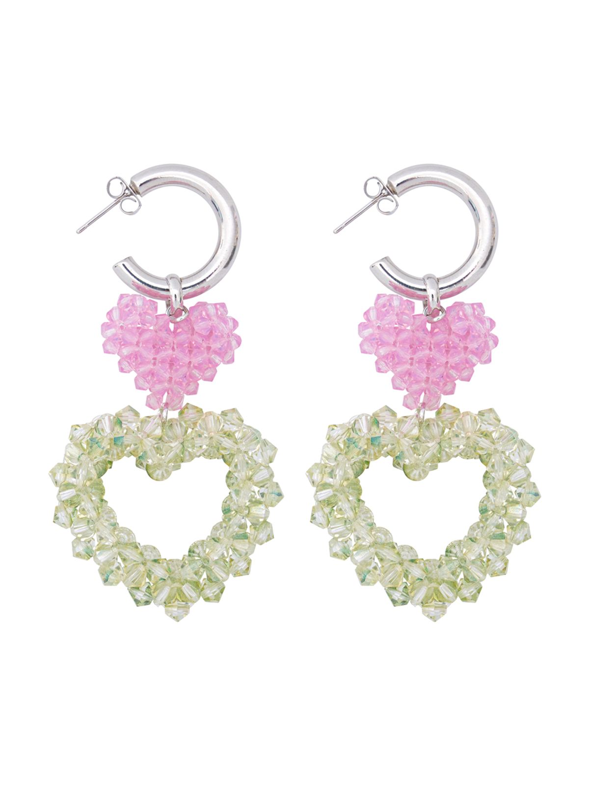 스윙셋(SWINGSET) Double Heart Beads Earrings (Forest)
