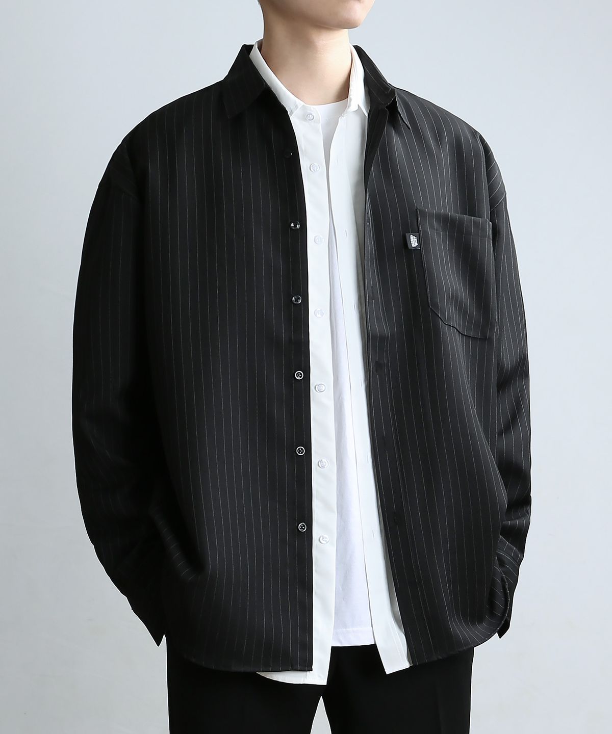 쟈니웨스트(JHONNY WEST) Ponten Over Shirts (Colum.Black)