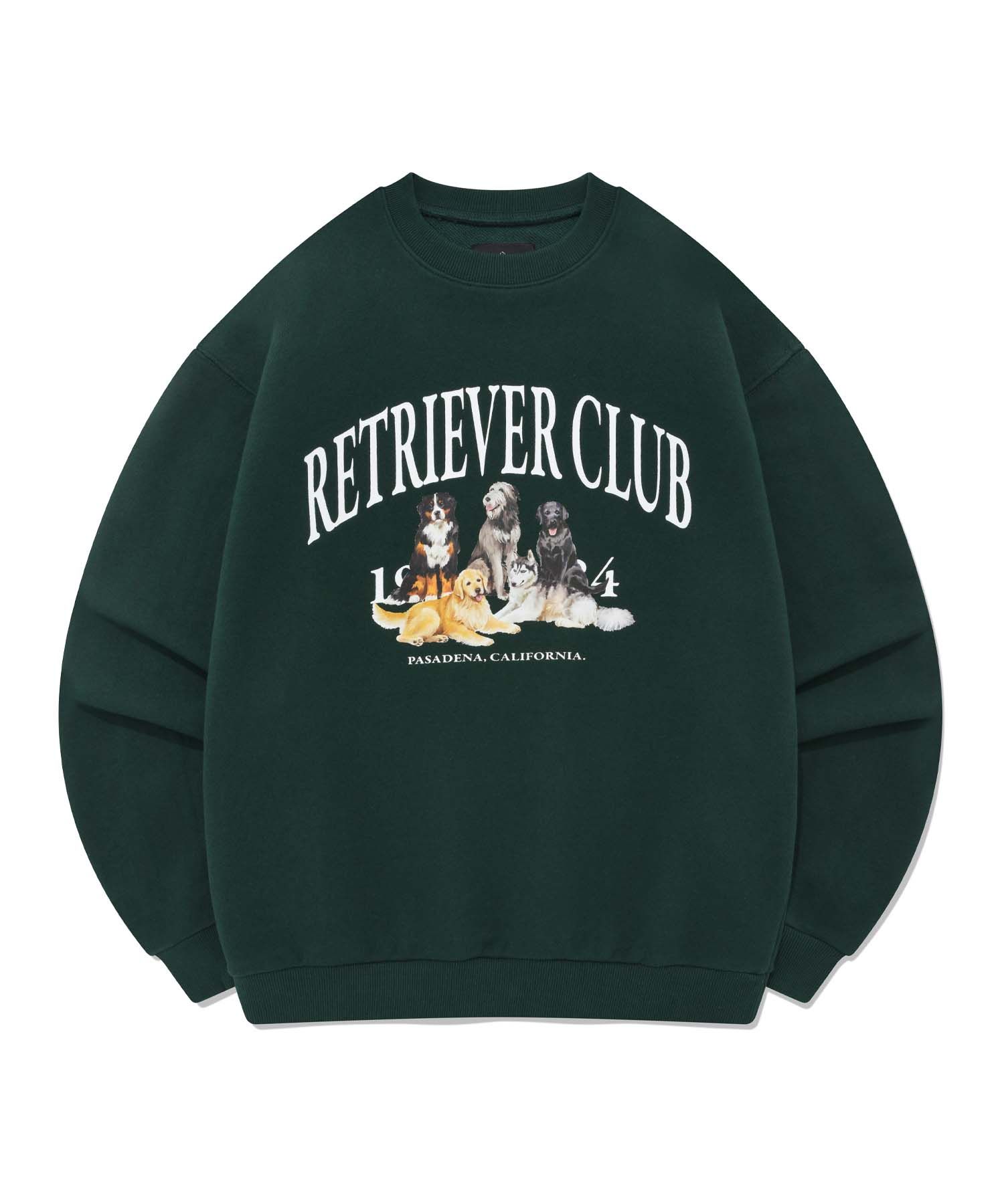 MUSINSA | RETRIEVER CLUB RETRIEVER FRIENDS CREWNECK [GREEN]