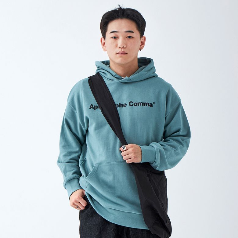 베이직 풀 네임 로고 후디 (민트/블랙)