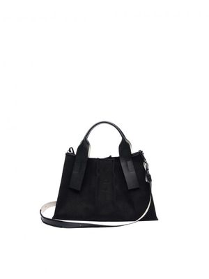 Lucky Pleats Canvas Tote S Black_Black