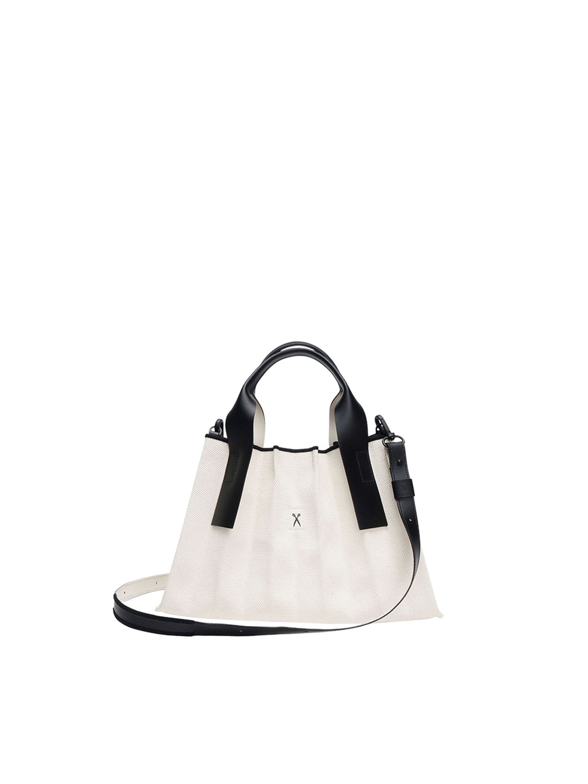 조셉앤스테이시(JOSEPH&STACEY) Lucky Pleats Canvas Tote S Ivory_Black