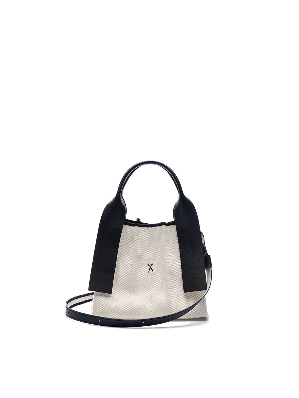 조셉앤스테이시(JOSEPH&STACEY) Lucky Pleats Canvas Tote XS Ivory_Black