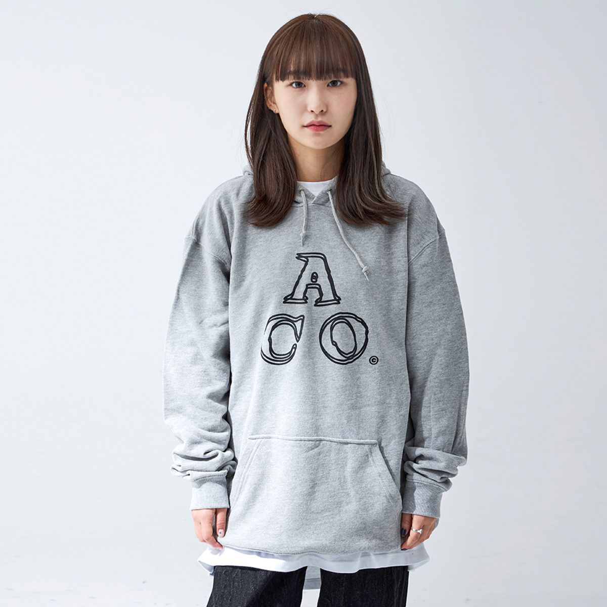 어퍼스트로피 콤마(APOSTROPHE COMMA) ACO 로고 후디 (그레이/블랙)
