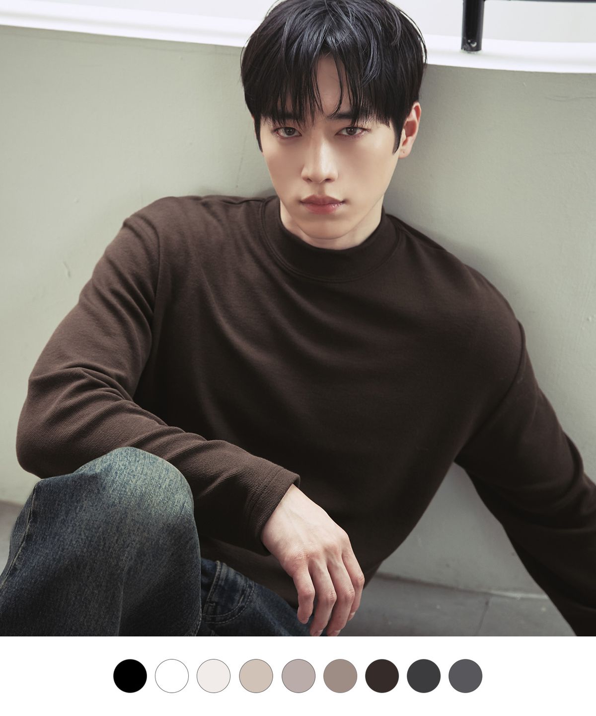 드로우핏(DRAW FIT) 모크넥 니트 티셔츠 SET