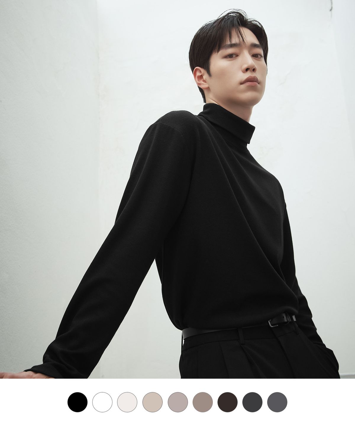 드로우핏(DRAW FIT) 터틀넥 니트 티셔츠 SET