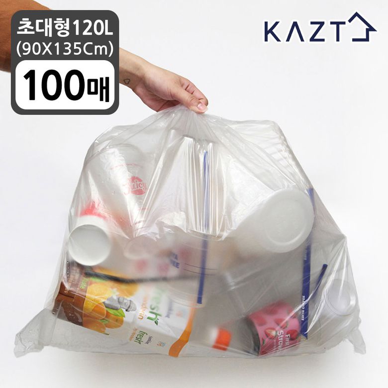 분리수거함 쓰레기통 비닐봉투 초대형 (90135Cm )120L 100매
