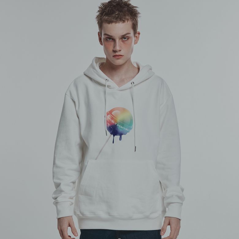 TOO SWEET BUT CUTE HOODIE (WHITE/RAINBOW)