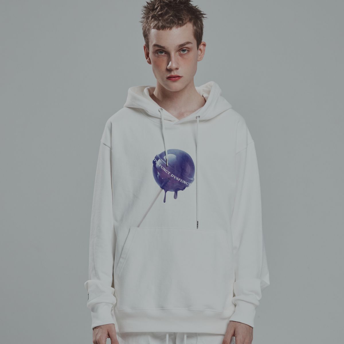 디스펑트(DYSFUNCT) TOO SWEET BUT CUTE HOODIE (WHITE/PURPLE)