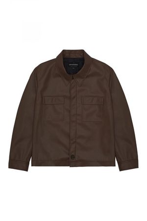 [레더] 셔츠 자켓_Brown
