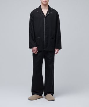 코튼 텐셀 파자마 세트 [블랙/화이트]