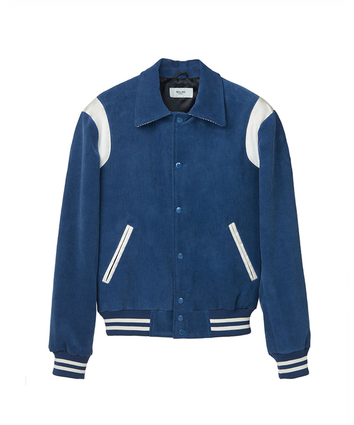 롤링스튜디오(ROLLINGSTUDIOS) CORDUROY VARSITY JACKET ROYAL BLUE