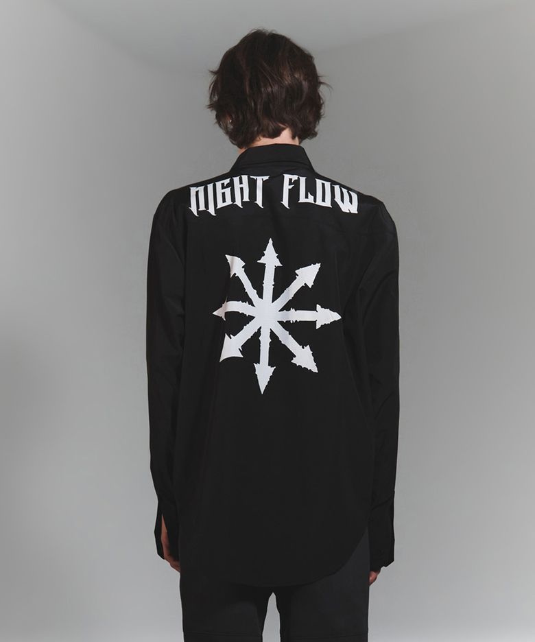 Regular Collar Chaos Symbol Oversized Shirt (2 COLORS)
