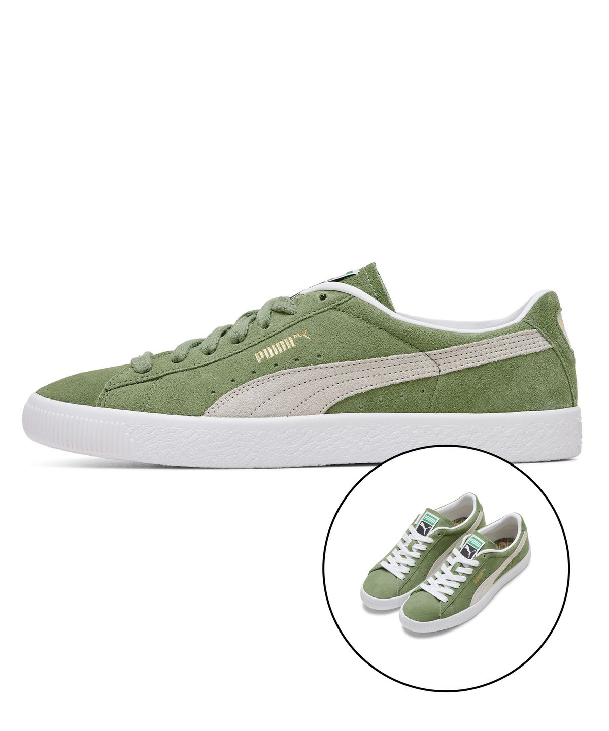 푸마(PUMA) 스웨이드 빈티지 - 그린:그레이:화이트 / 374921-15
