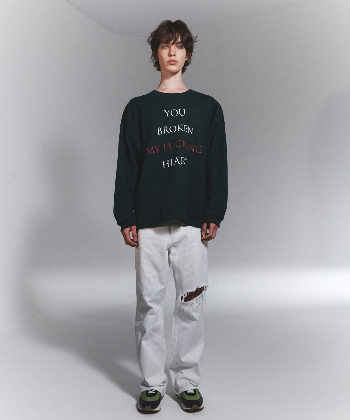 나이트플로우(NIGHT FLOW) You Broken My Fucking Heart Sweatshirt (2 COLORS)