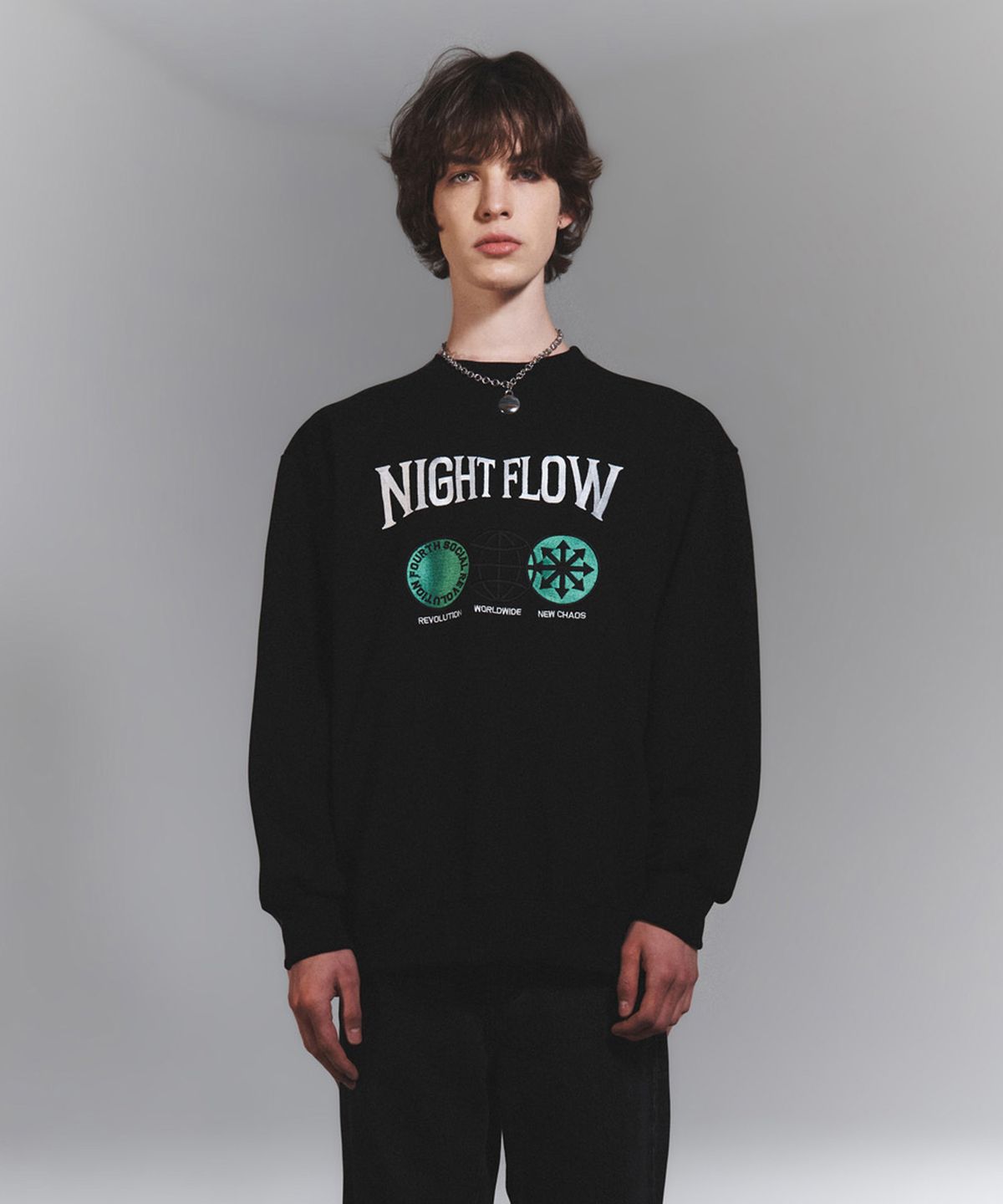 나이트플로우(NIGHT FLOW) World Chaos Symbol Sweatshirt (2 COLORS)