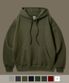 오리지널무지[기모] 루즈핏 후드 카키 OGHD1934