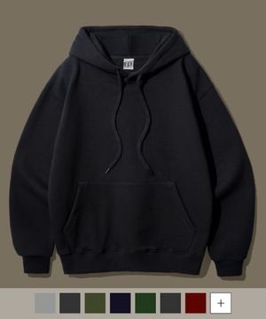 오리지널무지[기모] 루즈핏 후드 블랙 OGHD1934