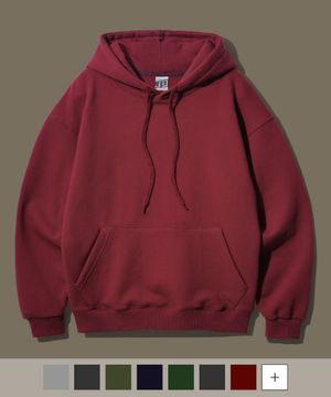 오리지널무지[기모] 루즈핏 후드 버건디 OGHD1934