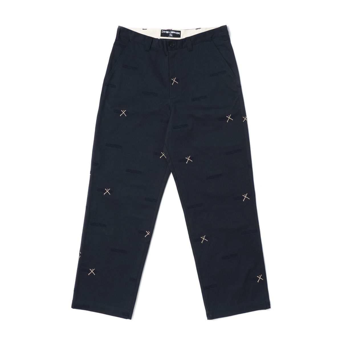 아임낫어휴먼비잉(I AM NOT A HUMAN BEING) LOGO ALLOVER WORK PANTS - NAVY