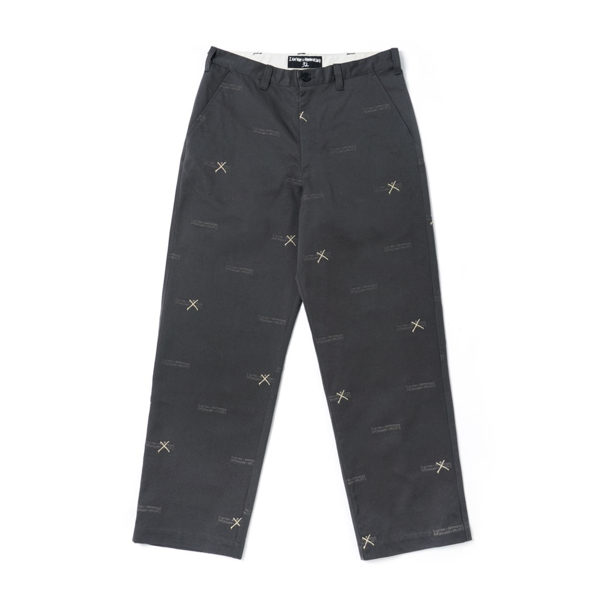 아임낫어휴먼비잉(I AM NOT A HUMAN BEING) LOGO ALLOVER WORK PANTS - CHARCOAL